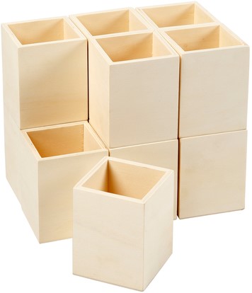 Pennenbakje Creotime 7,5x7,5x9,5cm hout-3