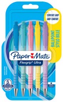 Balpen Paper Mate Flexgrip Ultra pastel medium assorti blister à 5st