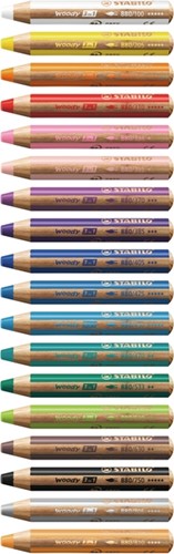 Kleurpotloden STABILO Woody 880/18 set à 18 kleuren met puntenslijper-2