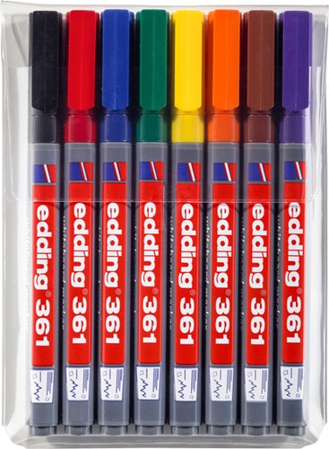Viltstift Edding 361 whiteboard assorti pak/8