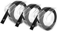 Labeltape Dymo 3D 9mmx3m  wit op zwart pak/3-3