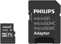Geheugenkaart Philips micro SDHC 32GB incl. adapter 