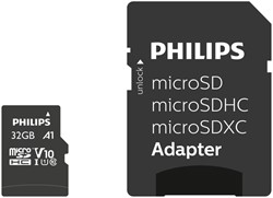 Geheugenkaart Philips micro SDHC 32GB incl. adapter 