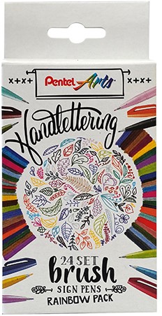 Brushpen Pentel Sign SES15C etui Rainbow pk/24