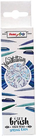 Brushpen Pentel Sign SES15C etui Spring Rain pk/6-2