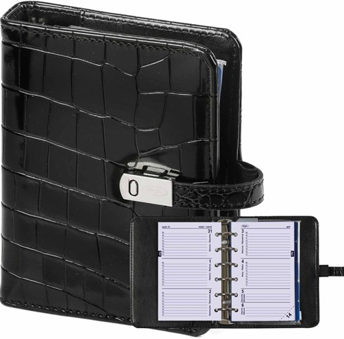 Organizer Kalpa Pocket incl agenda 2025-2026 7dagen/2pagina's croco zwart