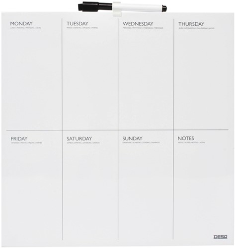 Planbord week Desq 35x35cm magnetisch