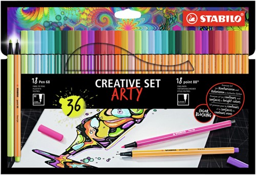 Fineliner Arty creative Stabilo etui 36 kleuren