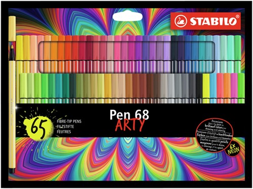 Viltstift STABILO Pen 68 Arty set à 65 kleuren
