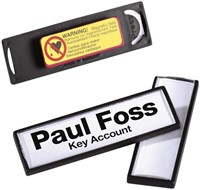 Badge 17x67mm Durable clip card met magneet ds/25