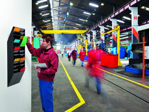 Folderhouder Flexiboxx A4 staand zwart set/12  incl. afdekplaat-2