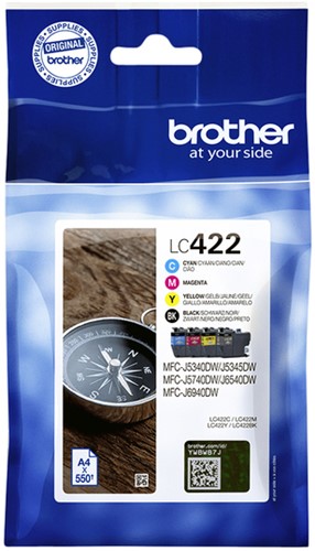Inktcartridge Brother LC-422 Value pack 1x zwart/3x kleur