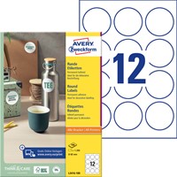 Etiket Avery Zweckform L3416 rond 60 mm wit 100 Vel-2