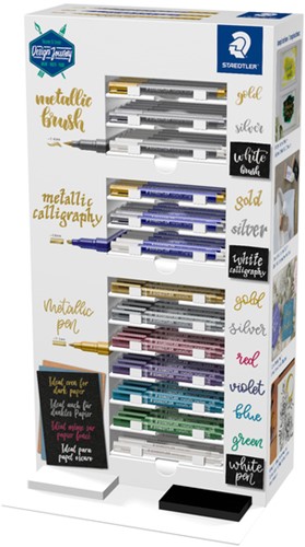 Schrijfwaren display Staedtler metallic assorti