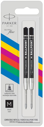 Balpenvulling Parker Eco zwart medium pk/2