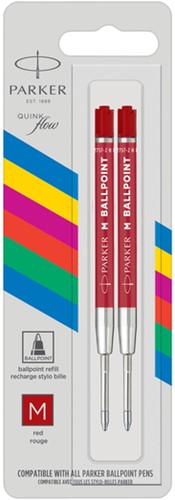 Balpenvulling Parker Eco rood medium pk/2