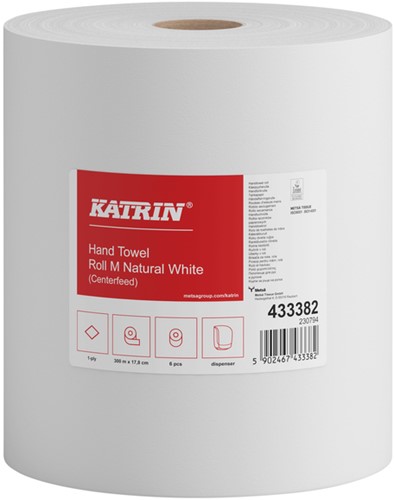 Handdoekrol Katrin Centerfeed M 433382 1laags 18cmx300m pak/ 6rol