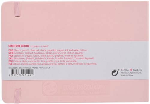 Schetsboek Talens Art Creation 80 witte vellen 140gr 210x150mm roze-2