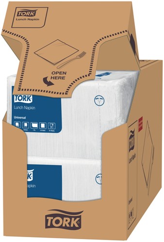 Servet Tork 509300 Lunch 1laags 33x33cm wit doos/500-2