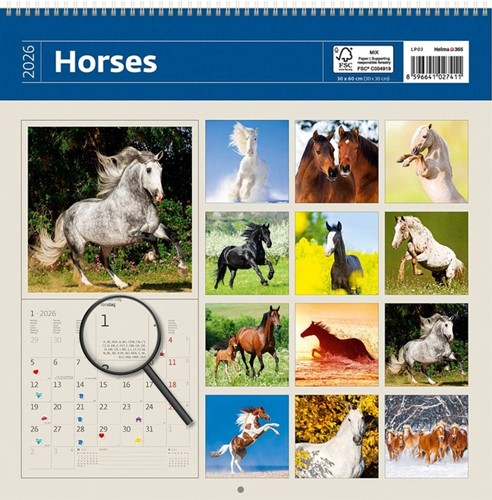 Kalender 2026 Helma 365 30x30cm paarden 1 Stuk-2