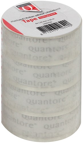 Plakband 19mmx25m Quantore transparant pak/4
