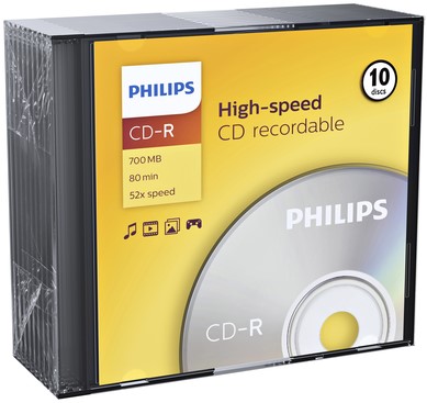 CD-R Philips 80Min 700MB 52x SL (10)