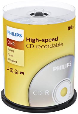 CD-R Philips 80Min 700MB 52x SP (100)