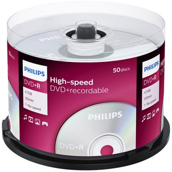 DVD+R Philips 4.7GB 16x SP (50)