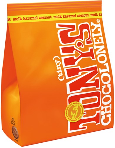 Chocolade Tiny Tony's pouch melk karamel zeezout 135g