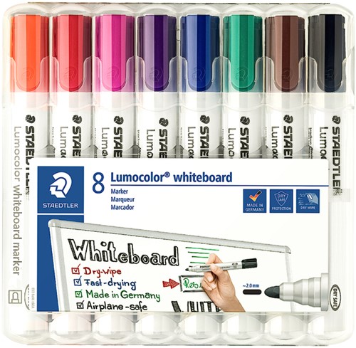 Viltstift Staedtler Lumocolor 351 whiteboard set à 8 stuks assorti