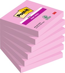 Post-it memoblokje  76X 76mm 654-6SS-PNK Super Sticky roze