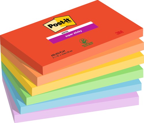 Post-it memoblokje  76X127mm 655 Super Sticky play