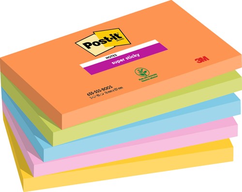 Post-it memoblokje  76X127mm Super Sticky  655 boos