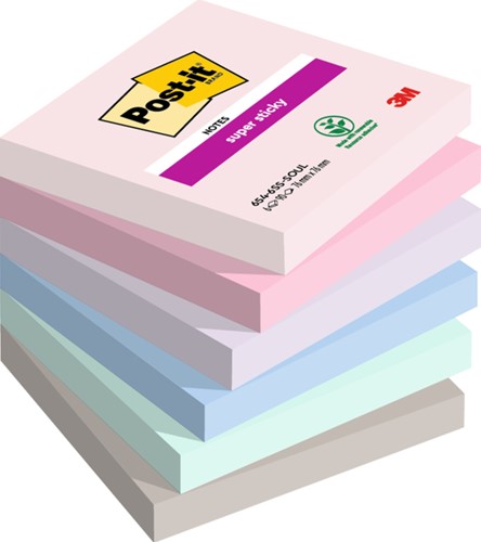 Post-it memoblokje  76X 76mm 654-6SSSOUL Super Sticky soul pk/6