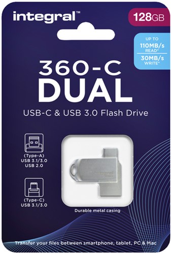 USB-stick Integral 3.0 USB-360-C Dual 128GB-3