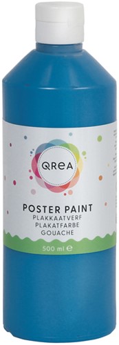 Plakkaatverf Qrea primair blauw 500 Milliliter