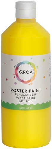 Plakkaatverf Qrea primair geel 500 Milliliter