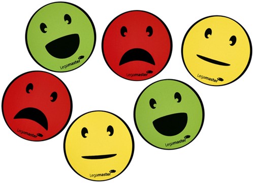 Magneet Legamaster emoticon 50mm assorti 6stuks