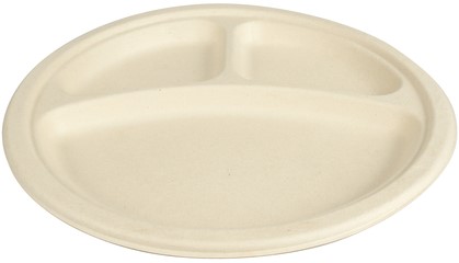 Bord IEZZY 260mm 3vaks suikerriet PFAS-vrij naturel 50 stuks