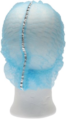 Haarnet CMT clip non-woven L 53cm met detectie strip PP blauw-2