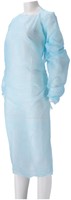 Schort CMT 115x105cm 30mu geruwd lange mouw CPE blauw-2