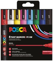 Verfstift Posca PC5M set à 8 kleuren