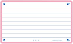 Flashcard Oxford 2.0 75x125mm 80vel 250gr lijn roze