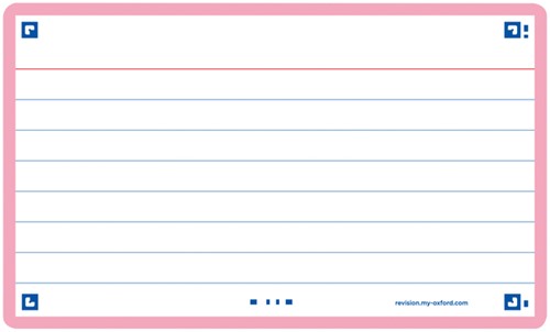 Flashcard Oxford 2.0 75x125mm 80vel 250gr lijn roze