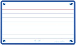 Flashcard Oxford 2.0 75x125mm 80vel 250gr lijn blauw