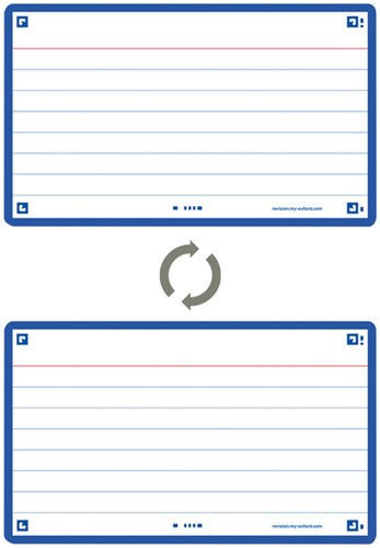 Flashcard Oxford 2.0 75x125mm 80vel 250gr lijn blauw-3
