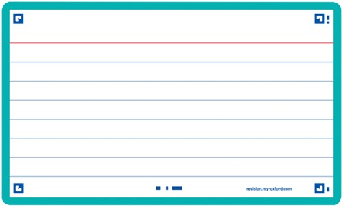 Flashcard Oxford 2.0 75x125mm 80vel 250gr lijn mint