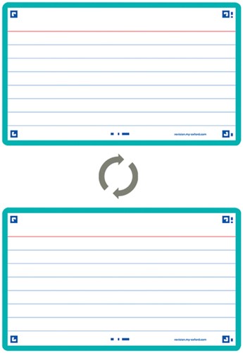 Flashcard Oxford 2.0 75x125mm 80vel 250gr lijn mint-3