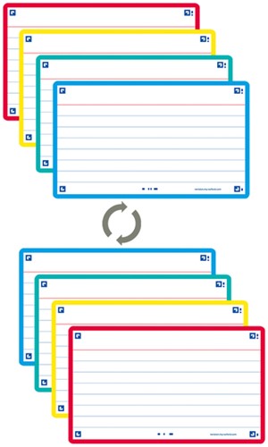 Flashcard Oxford 2.0 75x125mm 80vel 250gr lijn assorti-3