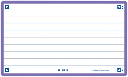 Flashcard Oxford 2.0 75x125mm 80vel 250gr lijn paars